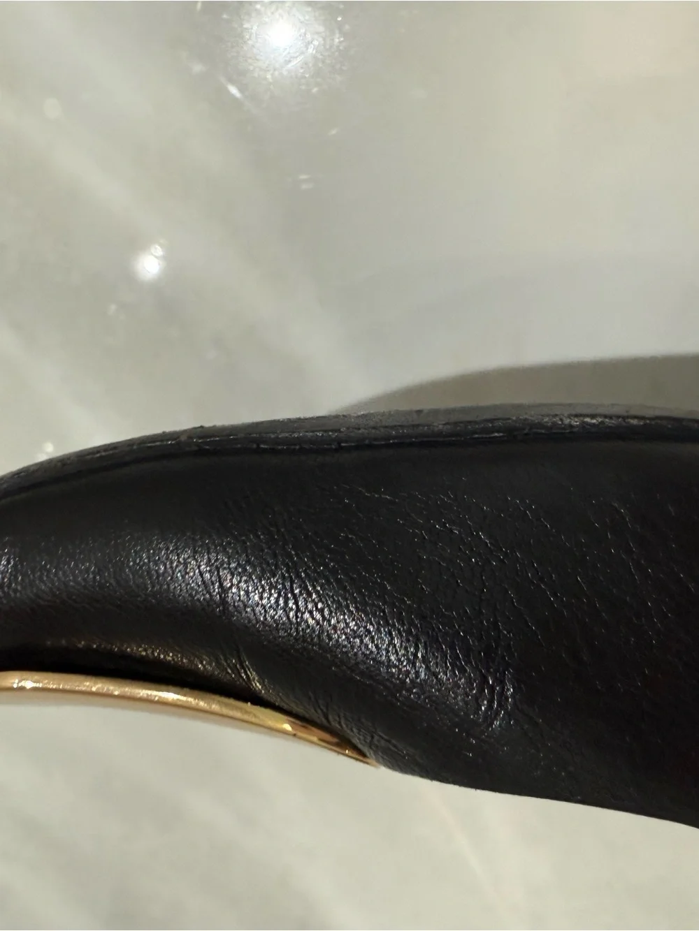 Tory Burch Black Leather Gold Logo Block Heel Pumps